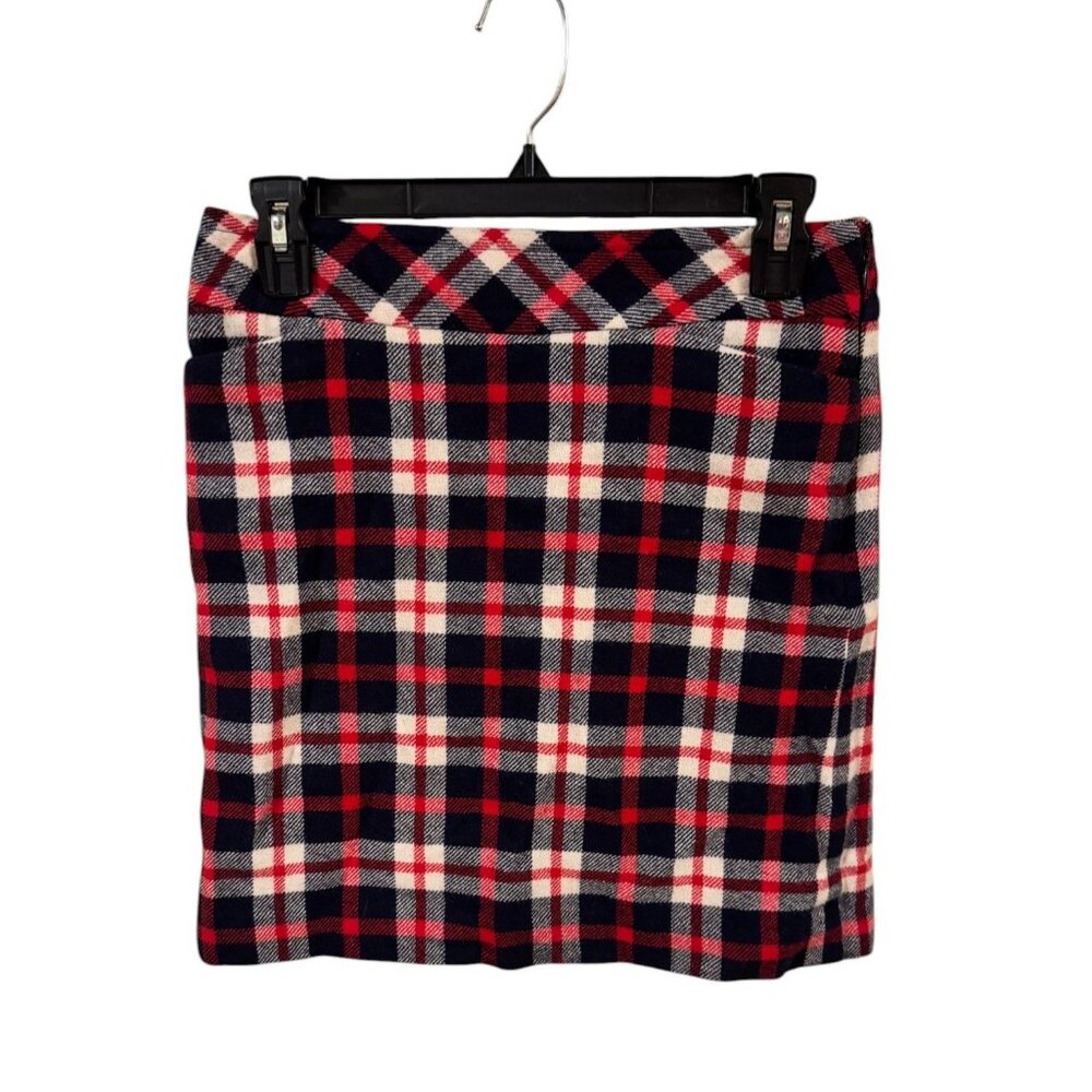 Talbots Petites 2P Plaid Wool Blend Skirt Red & Navy - Picture 7 of 11